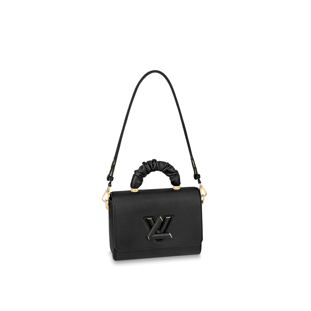 Louis Vuitton TWIST MM Handbag Taurillon Leather M58688 Black